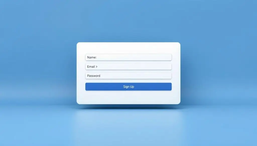 A stylish and user-friendly Facebook registration form set against a clean, minimalist backdrop. The form occupies the central focus, with input fields for name, email, password, and other essential details. Subtle gradients and soft shadows add depth and dimension, while a tranquil blue color scheme evokes a sense of trust and professionalism. The layout is intuitive and well-organized, guiding the user through the sign-up process. Crisp, high-resolution rendering showcases the form's design elements in vivid detail, creating a visually appealing and inviting representation of the Facebook registration experience.