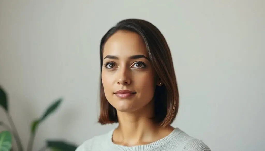 A thoughtful, minimalist Facebook profile picture against a softly blurred background. The subject's face is centered, lit from the side to create depth and definition, with a serene, confident expression. The image has a warm, natural color palette, hinting at the user's personality and online presence. The focus is sharp on the face, with a shallow depth of field that gently fades the background into a pleasant, ambiguous setting. The overall tone conveys a sense of professionalism, approachability and online identity curation.